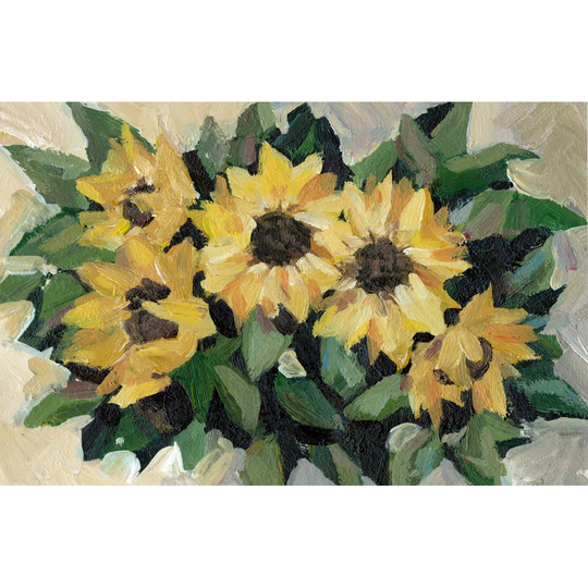 Faded Sunflowers - Wrapped Canvas Painting Print