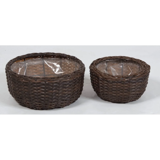 Baycroft 2 Piece Plastic Cachepot Set