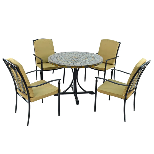MONTEREY Dining Table With 4 ASCOT DELUXE Chairs Set