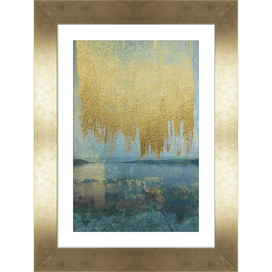 Gold on Blue I - Picture Frame Graphic Art