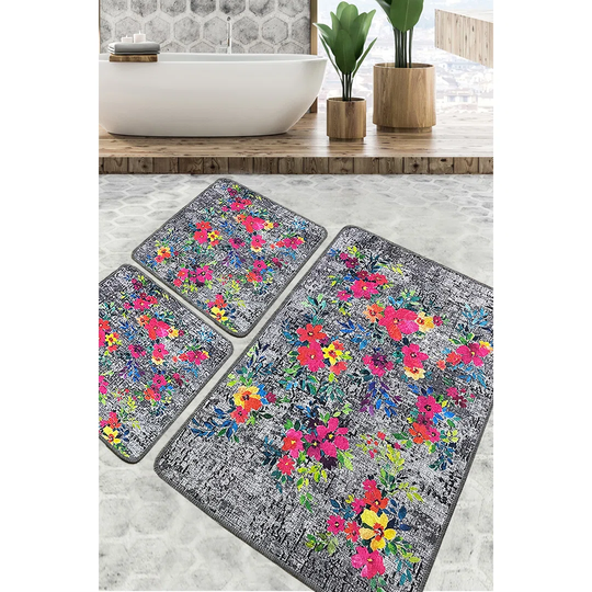 Damiani 3 Piece Rectangle Bath Rug Set