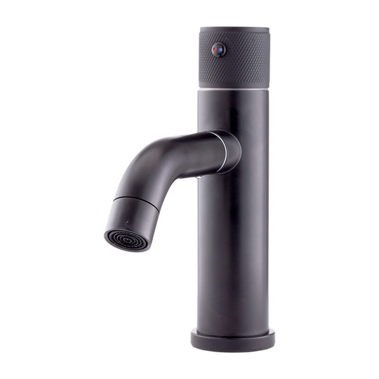 Greenice - Stainless Steel Basin Faucet, Black, Hot-Cold Water, Hoses, Low Spout, Single-lever [QLI-FA-BK7799] (QLI-FA-BK7799)