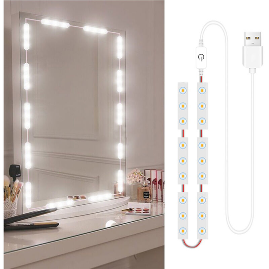 Superseller - led Makeup Mirror Lights 42LEDs Dimmable Touch Control Vanity Mirror Lights Bathroom Mirror Light with usb Cable led Strip Lights