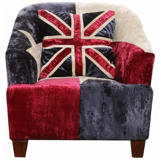 Union Jack Velvet Armchair