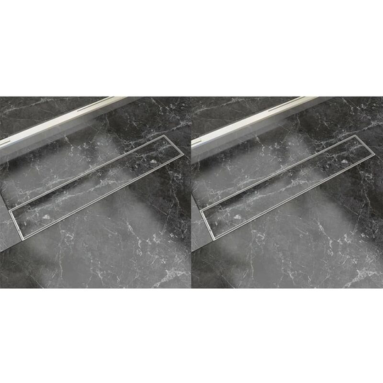 Linear Shower Drain 2 pcs 630x140 mm Stainless Steel