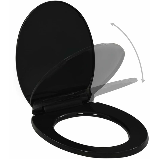 Soft-close Toilet Seat with Quick-release Design Black VDTD06393 - Topdeal