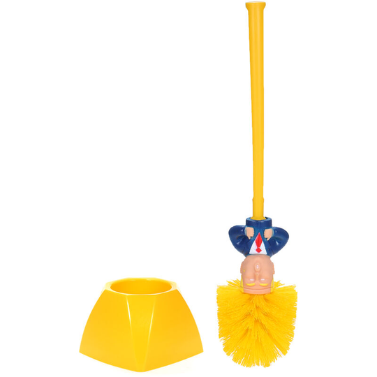 Donald Trump President Toilet Brush with Base Holder Novelty Funny Toilet Cleaning Tool Plastic Brush Cleaner Bathroom Accessories
