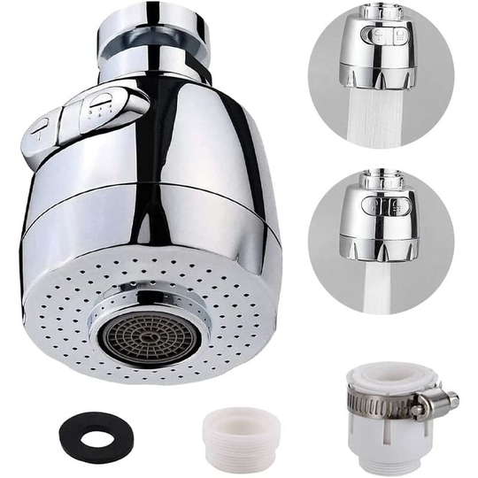 Faucet Aerator, 2 Modes Adjustable Faucet Aerator, Can Swivel 360°, M22/M24 Threaded Water Saver, Wasser