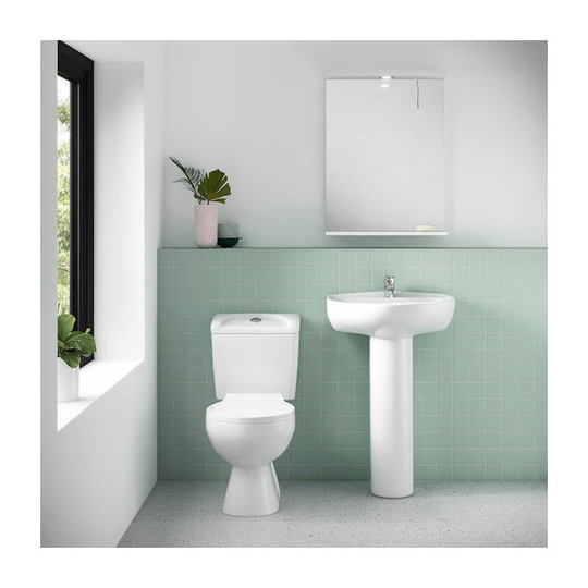 Nuie Melbourne Bathroom Suite with Close Coupled Toilet and Basin - 1 Tap Hole
