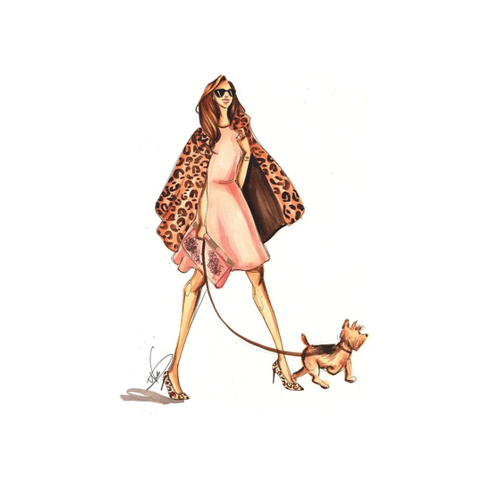 Girl with Yorkie by Dorina Nemeskeri - Wrapped Canvas Painting on Canvas