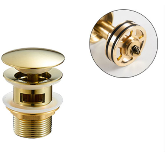 Perlerare - Universal drain valve for washbasins and sinks - Drain valve - Assembly instructions gold