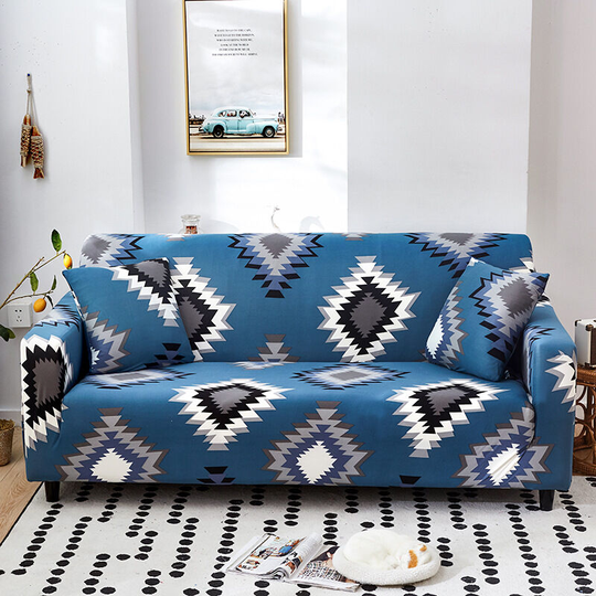 Stretch Sofa Cover Printed Couch Covers Armchair Covers for Cushion Couches Couches Elastic Universal Furniture Protector with 2 Pillowcases,