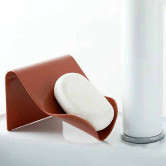 Simple Bathroom Soap Dish, Single Self Draining Soap Dish, Shower Holder, Soap Saver, Brick Red