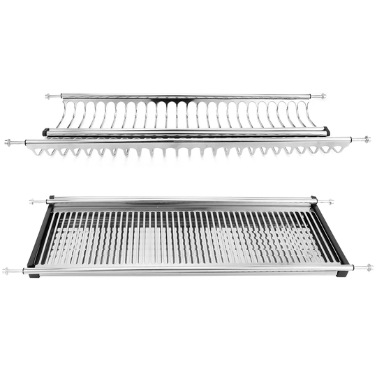 Dish Rack,Double Layer Stainless Steel Dish Drying Rack Storage Shelf Holder For Kitchen Cabinet(60Cm Cabinet Width )