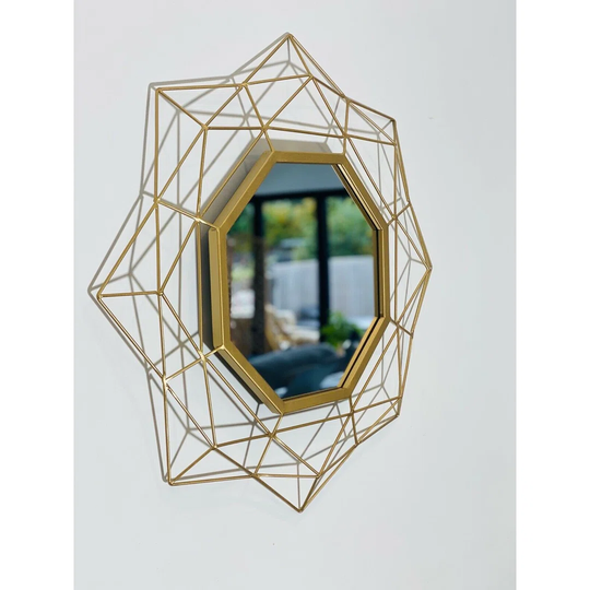 Rowe Octagon Magnifying Metal Framed Wall Mounted Accent in Gold