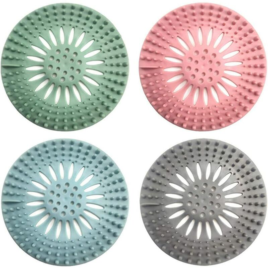 4-Pack Universal Silicone Drainage Covers for Bathroom, Tub and Kitchen Sink, Easy to Clean (4 Colors) - Litzee