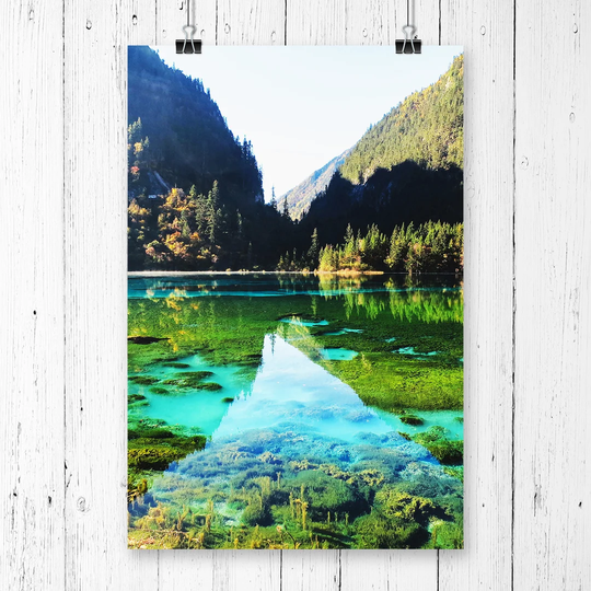 'Beautiful Lake and Mountain Landscape' Graphic Art