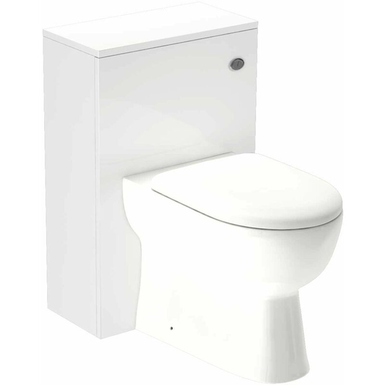 Wholesale Domestic - Select Gloss White 500mm Toilet Unit and d Shaped Back To Wall Toilet Pan with Soft Close Toilet Seat - White