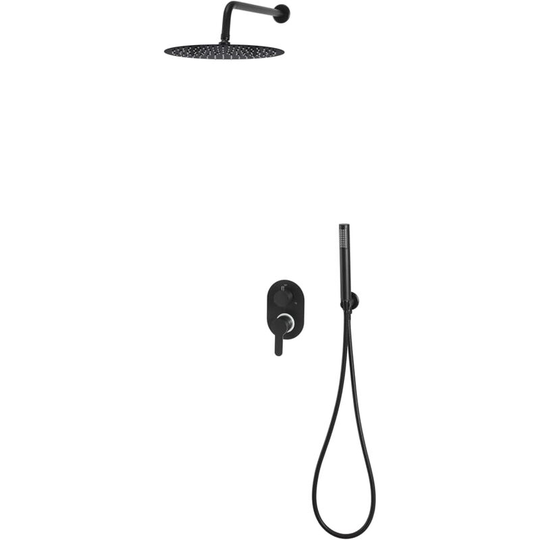 Shower System Stainless Steel 201 Black Vidaxl black