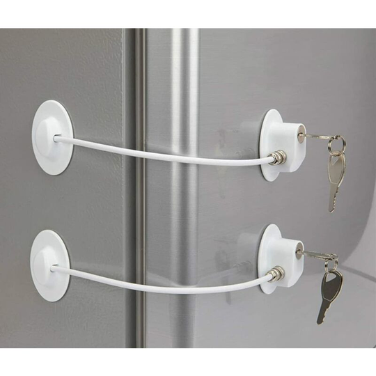 Sunflowergb - 2 Pack Fridge Locks with 4 Keys, Fridge Dormitory Freezer Door Lock and Child Safety Cabinet Lock with Strong Adhesive
