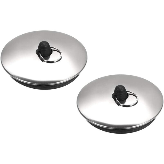 Rubber washbasin plug capped cap fit 57mm with ring for bathtub kitchen toilet 2pcs