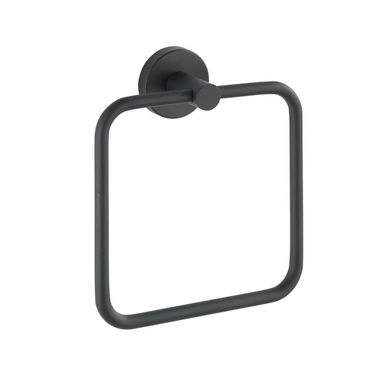 Bosio Matt Black Stainless Steel 16cm x 18cm x 5cm Towel Ring