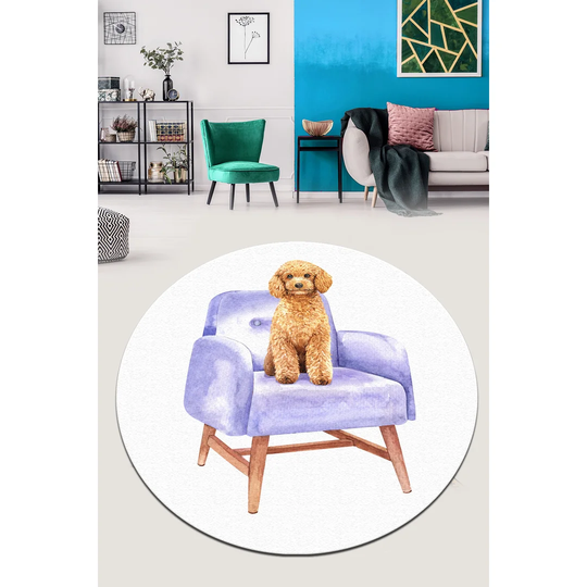 Happy Larry Area Round Rug Canem Sedes Cap Djt