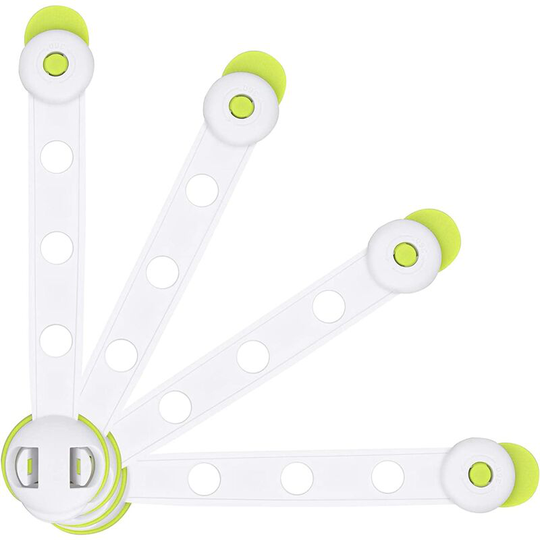 Sunflowergb - Child Safety Closet Doors,4 pcs Baby Safety Latches,Baby Door Stops Safety Lock for Drawer,Door,Cabinets,Fridge,Toilet(green)