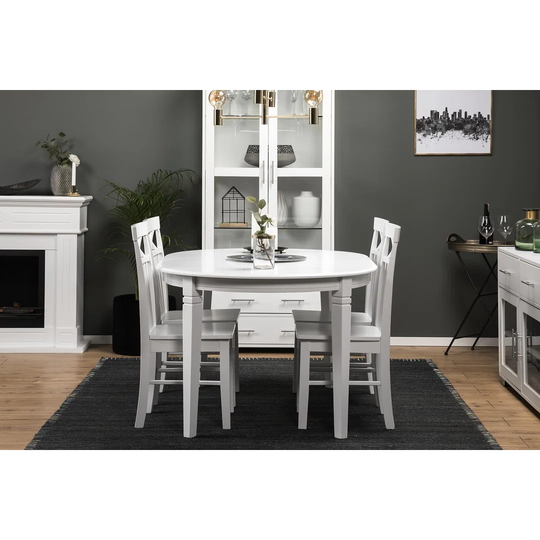 Iuka 4 - Person Rubberwood Solid Wood Dining Set