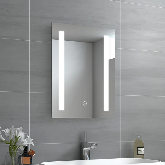 Emke LED Bathroom Mirror 80X60cm Bathroom Mirror With Cold White Lighting Touch Switch And Fog Free