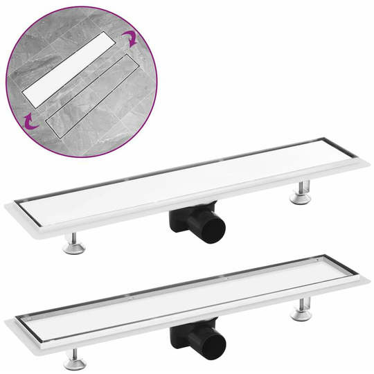 Shower Drain with 2-in-1 Cover 63x14 cm Stainless Steel