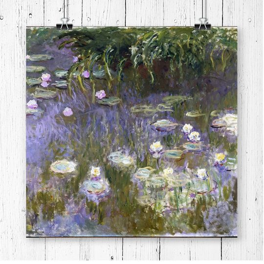 'Water LIllies No.3' by Claude Monet Painting Print