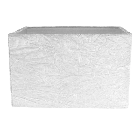 Contemporary Designer Arctic White Crushed Velvet Fabric Rectangular Lamp Shade By Fairmont Park