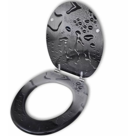 Toilet Seat with mdf Lid Water Drop Design VDTD03999