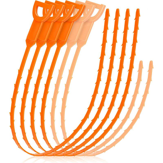 6 Pack Drain Unclog Tool, 25 Inch Hair Drain Cleaner Tool, Shower Hair Drain Retrieval Tool, Drain Hair Unclog Tool for Shower, Kitchen, Sink, Tub,