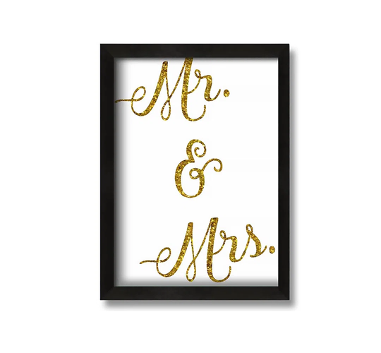 Mr and Mrs - Picture Frame Typography on Canvas