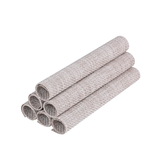 12-Piece Beige Pvc Table Placemats & Coasters Set