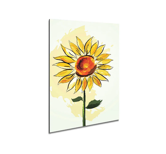 Sunflower Beauty - Unframed Painting on Metal