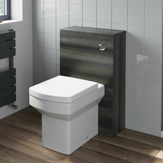 Artis - 500mm Bathroom Toilet btw Unit Pan Soft Close Seat Charcoal Grey - Grey