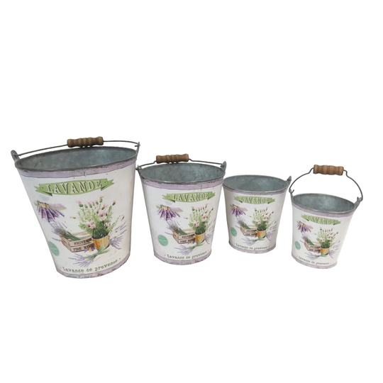 Lourdes Lavender 4 Piece Metal Plant Pot Set