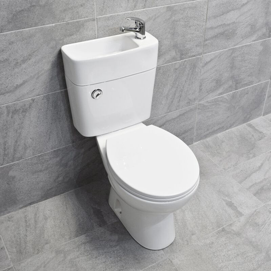 Hydros - Duo All In One Toilet Basin Sink Space Saving Combination Pack Cloakroom Unit - White