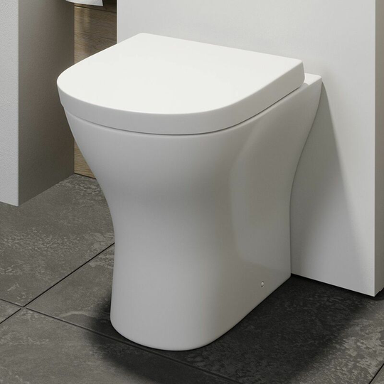 Affine - Back to Wall btw Modern Toilet Pan Soft Close Seat Space Saving White Ceramic - White