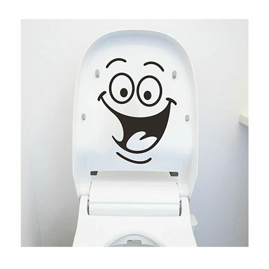 Creative Waterproof Removable Decorations Stickers Bathtub Door Sticker Wall Decals Smiley Toilet Stickers Bathroom2 Pcs Diy Funny Toilet Wall