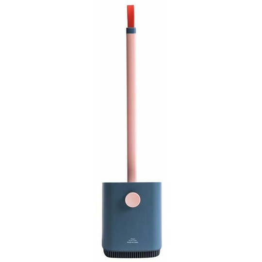 Toilet brush set, toilet cleaning brush, toilet brush without cul-de-sac, long-sleeved soft-haired toilet brush with base (blue)