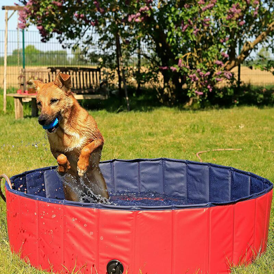Red 80 * 30 Portable Bathtub Shower BasinFoldable Dog Pool Bathing Paddling Pool for Large and Small Animal Child Outdoor or Indoor