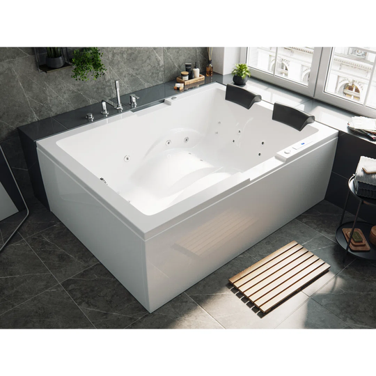 Zeus Giant Premium 190cm x 140cm Straight Whirlpool Bathtub