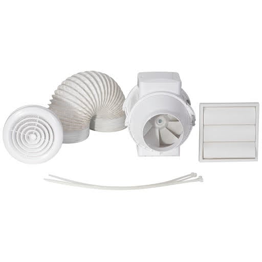 Airflow Aventa Timer controlled in-line Shower Fan and Kit 100mm - 9041407