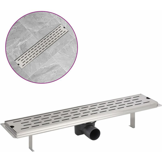 Vidaxl - Linear Shower Drain Line 630x140 mm Stainless Steel