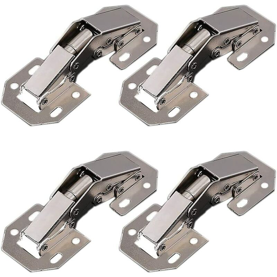 4 Pieces 90 Degree Easy to Install Hidden Kitchen Cabinet / Arched Cabinet Hinges Soekavia