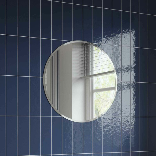 Artis - Bathroom Mirror Frameless Bevelled Modern Round Wall Mounted 500x500mm - Silver